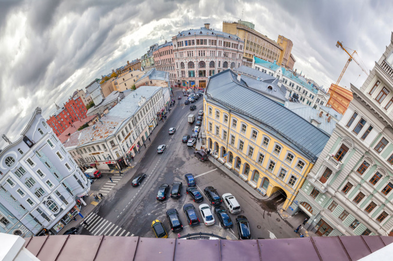 View on Myasnitskaya Ulitsa from HSE new building (11 Myasnitskaya Ulitsa)